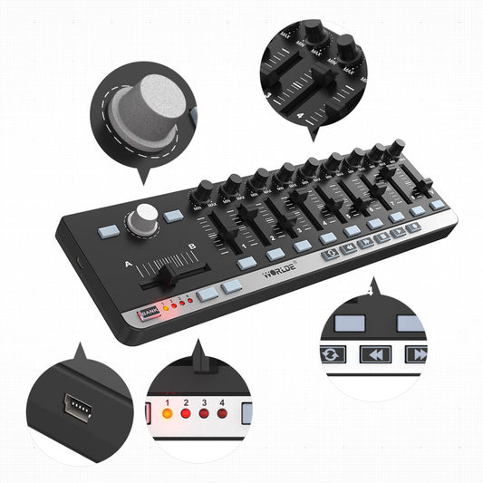 MIDI Controller EasyControl.9 Portable Mini USB 9 Slim-Line Control with 4 Programmable Memory Banks & 6 Transport Butto