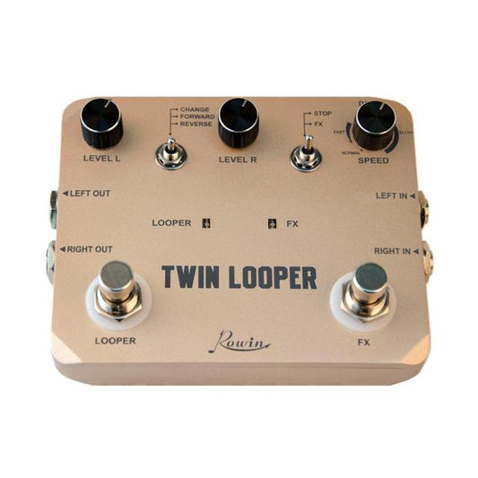 Rowin LTL-02 Twin Looper Pedal Upgrades Looper Pedals For Electric Guitar 10 Min Looping Unlimited Undo/Redo Function 11 Types
