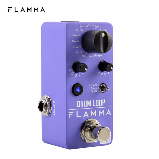 FLAMMA FC01 Drum Looper Pedal Guitar Drum Loop Effects Pedal With 20 Minutes Recording 16 Drum Grooves Tap Tempo