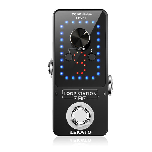 LEKATO Guitar Looper 9 Loops 40 Minutes Recording Time Loop Station with Tuner Unlimited Overdub Guitar Looper Effect Pedal