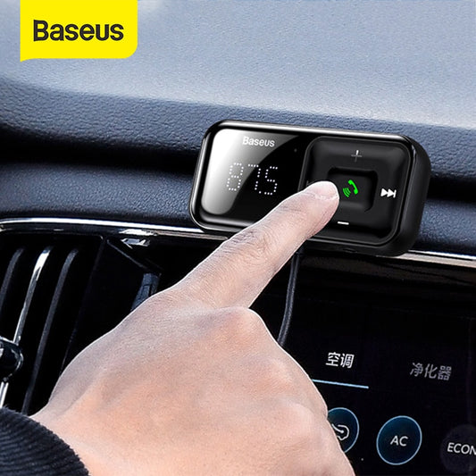 Baseus FM Transmitter Car Bluetooth 5.0 FM Radio Modulator Car Kit 3.1A USB Car Charger Handsfree Wireless Aux Audio MP3 Player