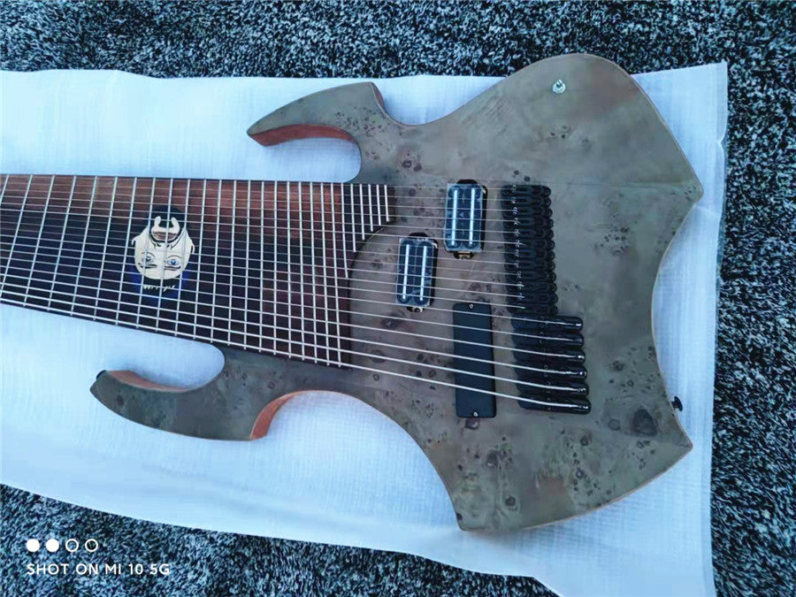 18-string electric guitar customized tree tumor veneer, mahogany xylophone body