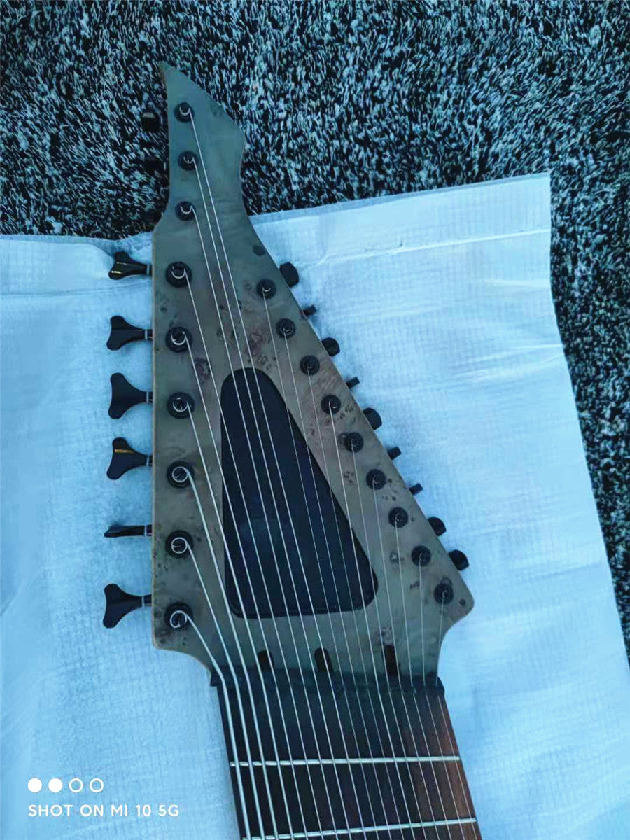 18-string electric guitar customized tree tumor veneer, mahogany xylophone body