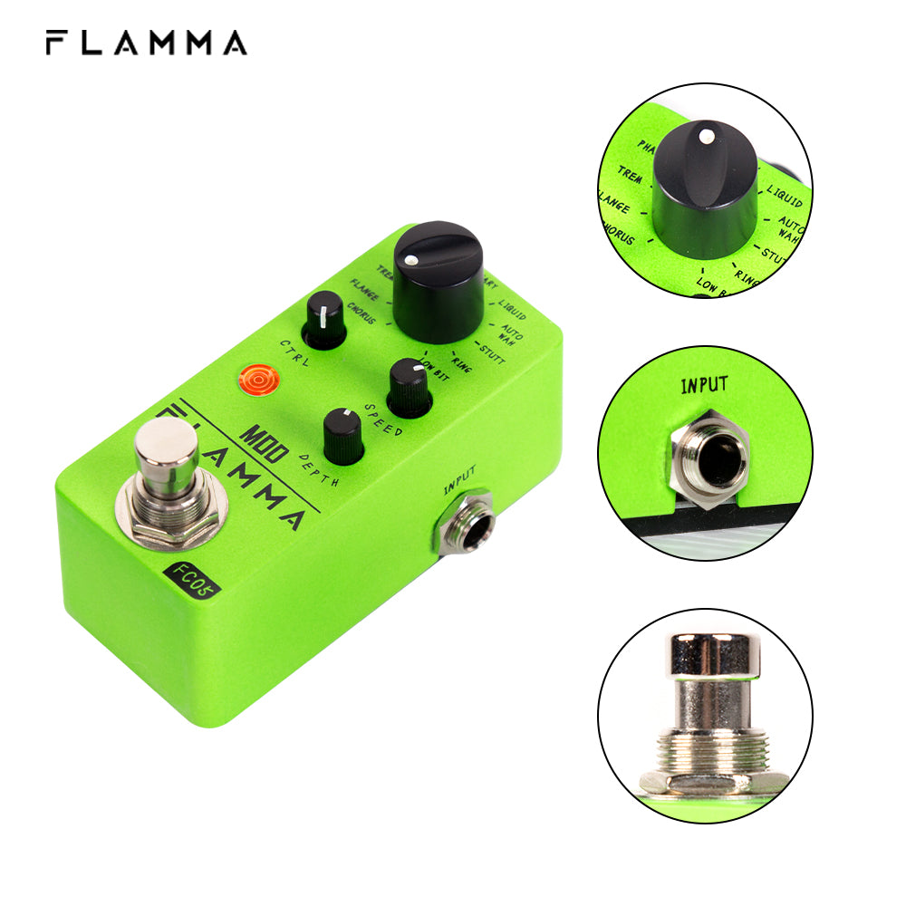 FLAMMA FC05 Modulation Multi Effects Pedal Mod Guitar Pedal 11 Modes Chorus Flanger Phaser Tremolo Auto Wah