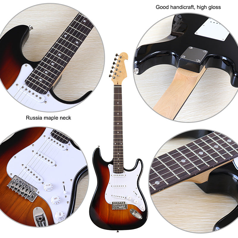 Good Quality Mini Electric Guitar Travel Guitar 34 Inch Basswood Body 6 Strings Wood Guitar High Gloss Red Blue Black Free Bag