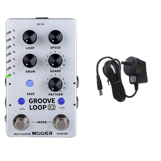 MOOER GROOVE LOOP X2 Stereo Drum Machine Phrase Looper Includes 11 Styles And 121 Rhythm drum Machine Guitar Accessories