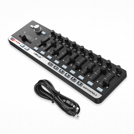 MIDI Controller EasyControl.9 Portable Mini USB 9 Slim-Line Control with 4 Programmable Memory Banks &amp;  6 Transport Butto