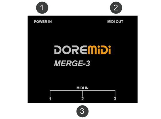 DOREMiDi MIDI MERGE-3 Guitar Five-pin Interface MIDI Host Box Adapter Converter