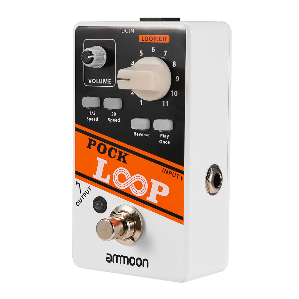 ammoon STEREO Looper POCK LOOP Guitar Effect Pedal 11 Loopers Max.330mins Recording Time Supports 1/2 &amp; 2X Speed Guitar Pedal