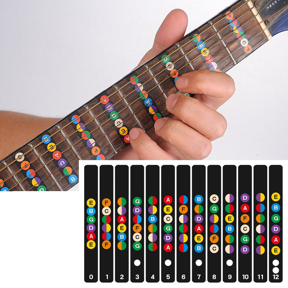 Guitar Fretboard Notes Map Labels Sticker Fingerboard Fret Decals for 6 String Acoustic Electric Guitarra