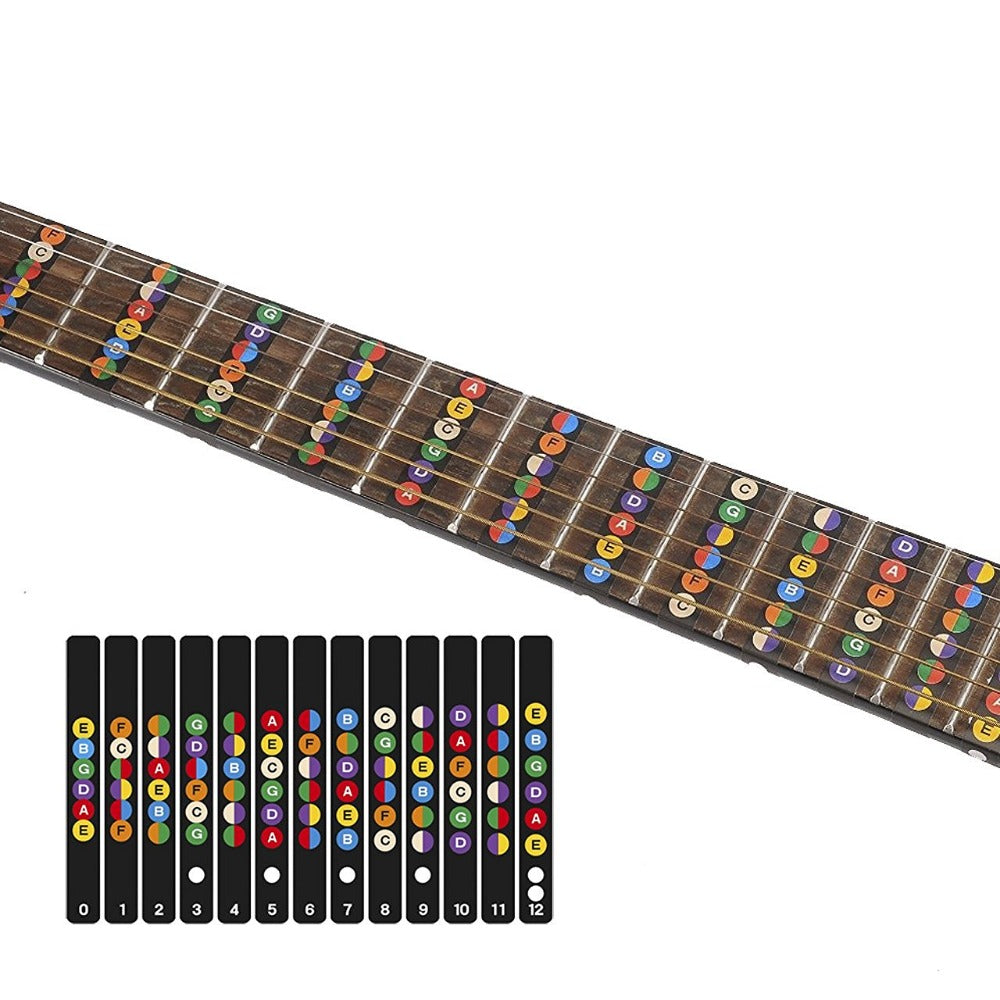 Guitar Fretboard Notes Map Labels Sticker Fingerboard Fret Decals for 6 String Acoustic Electric Guitarra