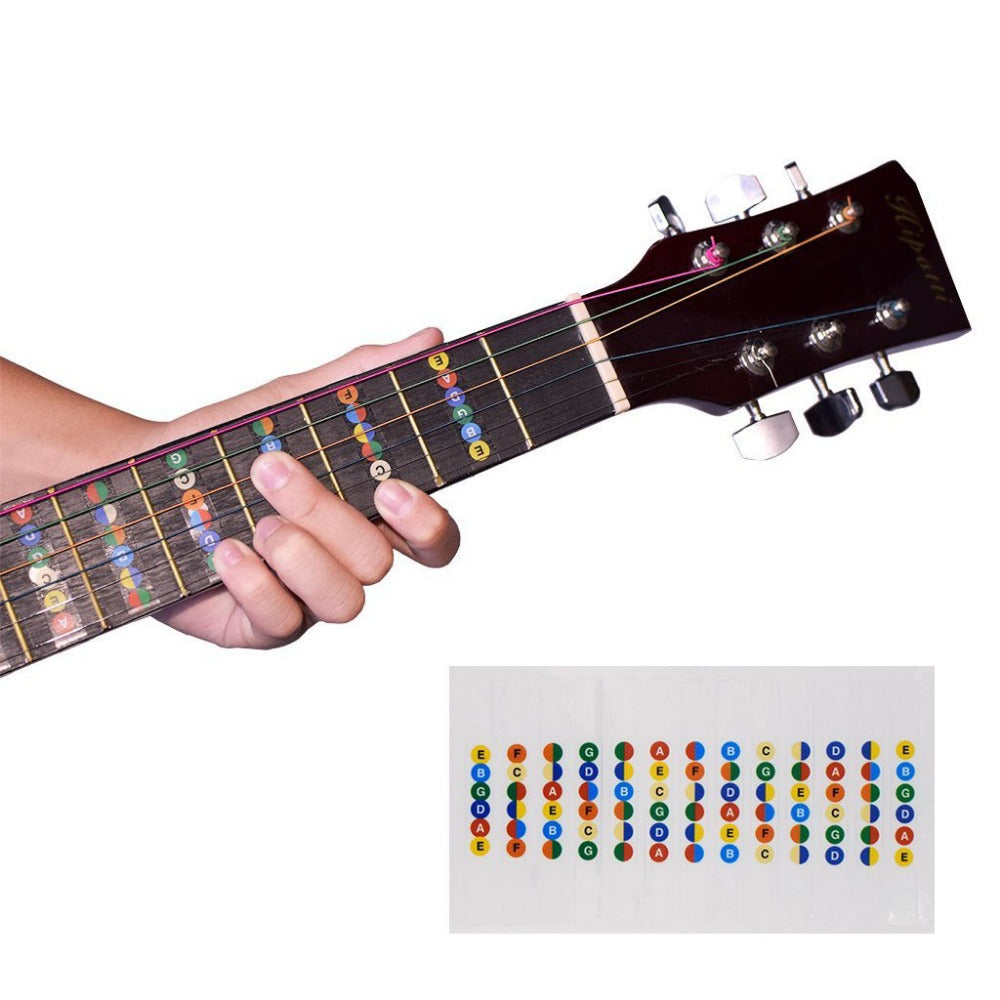 Guitar Fretboard Notes Map Labels Sticker Fingerboard Fret Decals for 6 String Acoustic Electric Guitarra