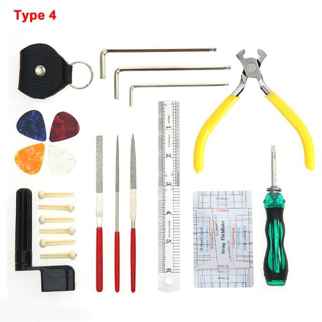 Guitar Repair Maintenance Cleaning Tools Kit 3 in 1 Guitar String Winder Cutter Pin Puller Guitar Fret Rocker Leveling File Kit