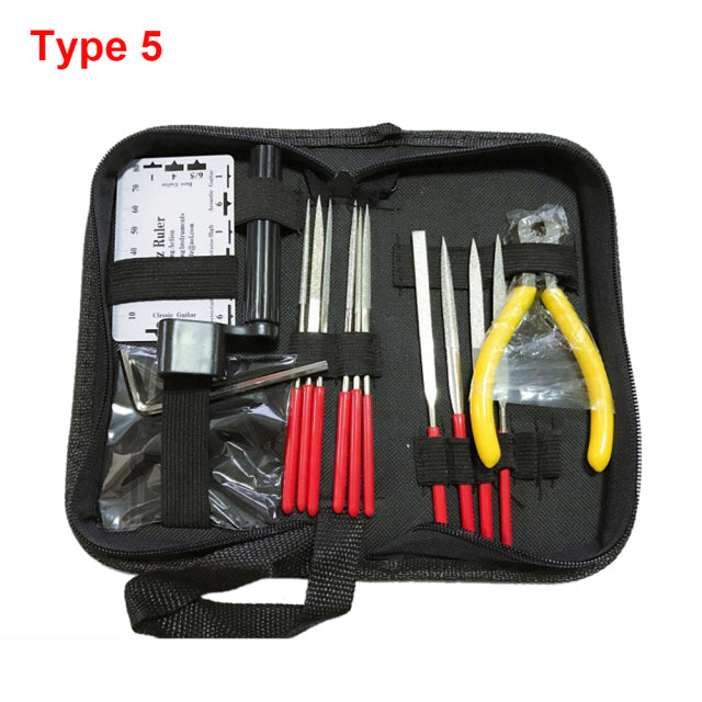 Guitar Repair Maintenance Cleaning Tools Kit 3 in 1 Guitar String Winder Cutter Pin Puller Guitar Fret Rocker Leveling File Kit