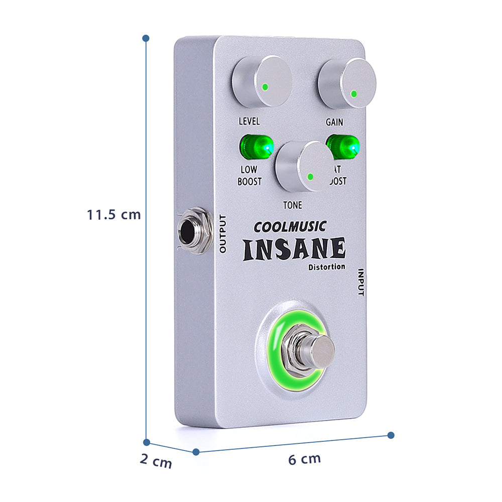 Electric Guitar Effects Pedal Coolmusic Stompbox Insane Distortion Effect Musical Instrument Bass Accessories Full Metal Shell