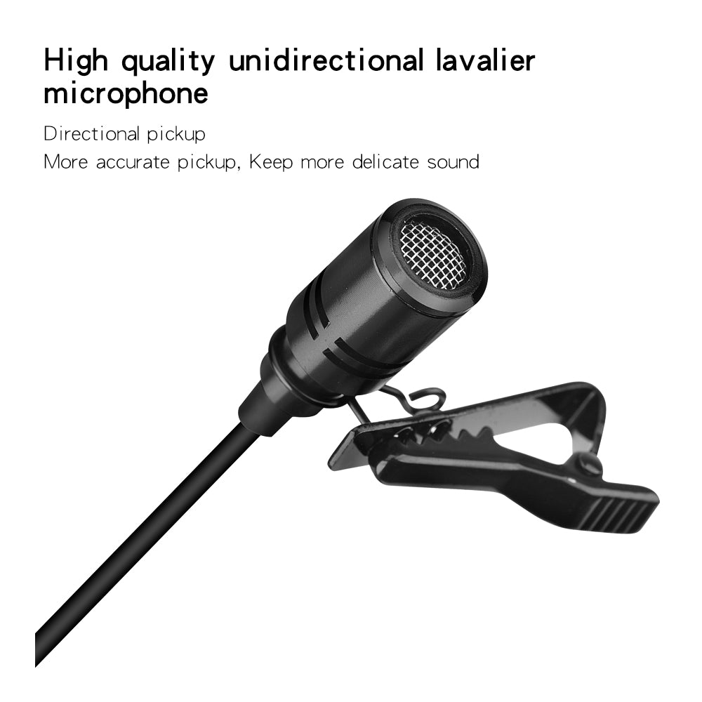 EYK UHF Wireless Lavalier Microphone Real-Time Monitor for Camera DSLR Camcorder Smartphones Stable Reception Video Lapel Mic