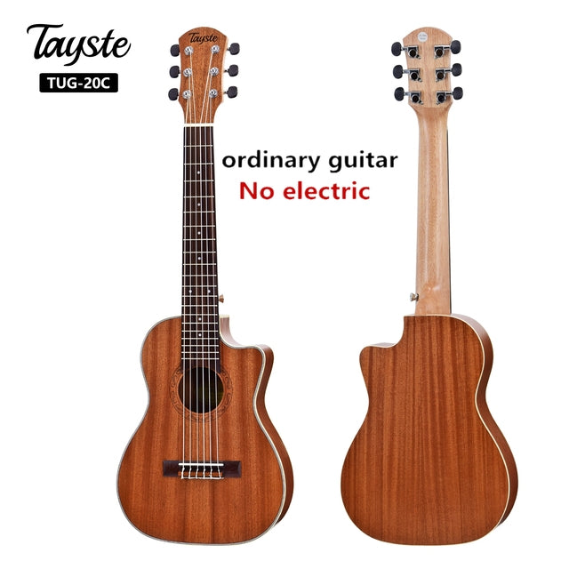 Guitalele Guilele 30 Inches Cutaway Sapele Mini Electric Guitarlele Baritone Acoustic Guitars 6 Strings Ukulele Travel Guitar