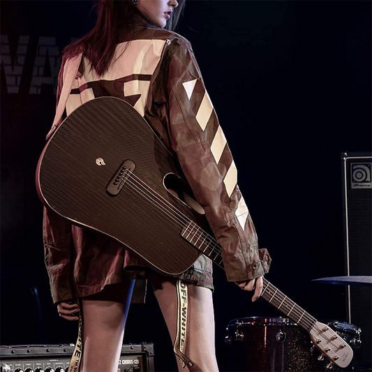 Acoustic Electric Guitar Carbon Fibre FreeBoost 41 Inch Professional Playing Guitar With Case Pick Charging Cable