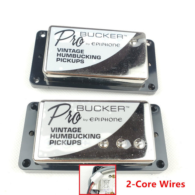 1 Set Nickel LP Standard ProBucker N and B Electric Guitar Humbucker Pickups with Pro Wiring Harness For EPI silver Cover