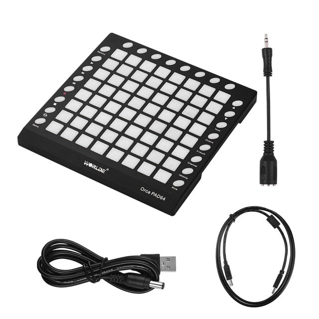 WORLDE PAD 3 Specifications New Shelves 64 MIDI Drum Pad Controller USB With Backlight Slider Electronic Musical Instruments