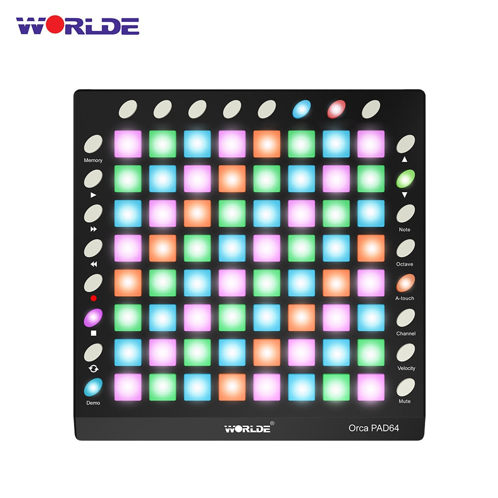 WORLDE PAD 3 Specifications New Shelves 64 MIDI Drum Pad Controller USB With Backlight Slider Electronic Musical Instruments