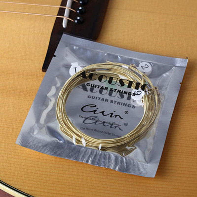 6pcs/set Universal Acoustic Guitar String Brass Hexagonal Steel Core Strings For Musical Instruments Guitars Strings Guitar Part