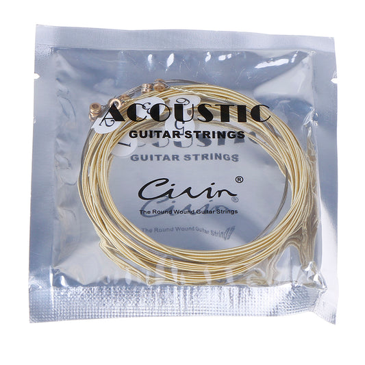 6pcs/set Universal Acoustic Guitar String Brass Hexagonal Steel Core Strings For Musical Instruments Guitars Strings Guitar Part