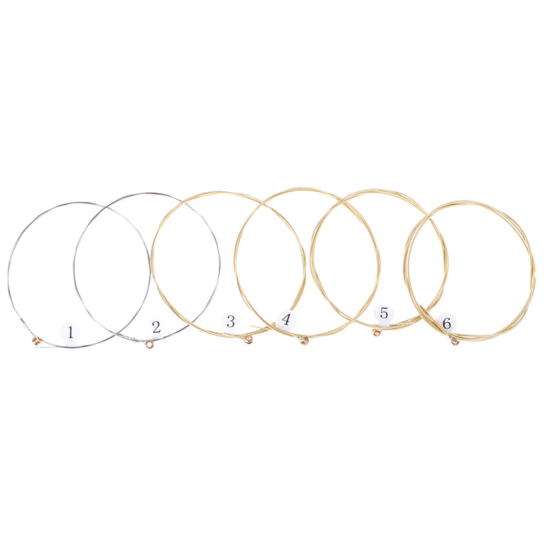 6pcs/set Universal Acoustic Guitar String Brass Hexagonal Steel Core Strings For Musical Instruments Guitars Strings Guitar Part