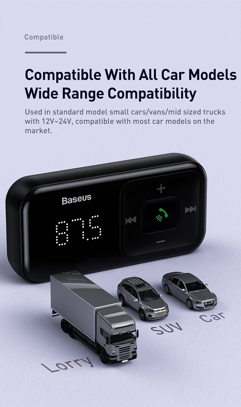 Baseus FM Transmitter Car Bluetooth 5.0 FM Radio Modulator Car Kit 3.1A USB Car Charger Handsfree Wireless Aux Audio MP3 Player