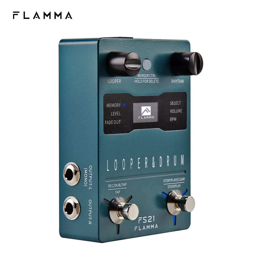 FLAMMA FS21 Drum Machine Looper Guitar Effcts Pedal 160 Minutes Looper 100 Drum Grooves Support Software Editing with LED Screen