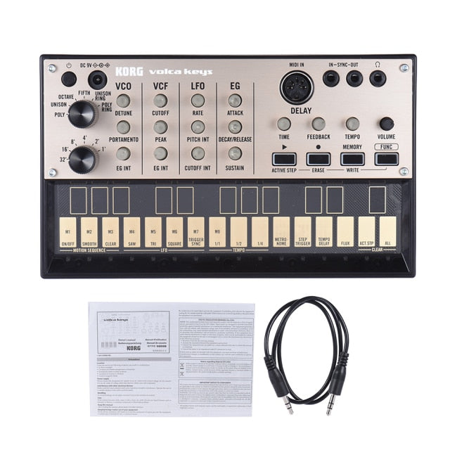 KORG VOLCA KEYS Analog Synthesizer Synth Built-in Delay Effect Loop Sequencer with MIDI In 3.5mm Sync In/ Out Headphone Jacks