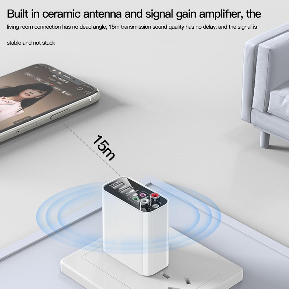 Wireless Adapter Bluetooth 5.0 Receiver Transmitter TF/U Disk Play QC2.0 Charge For Headphone TV IR APP Control