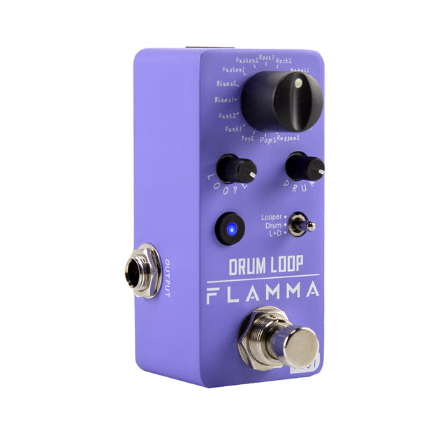 FLAMMA FC01 Drum Looper Pedal Guitar Drum Loop Effects Pedal With 20 Minutes Recording 16 Drum Grooves Tap Tempo