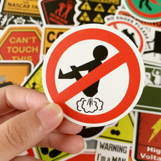 10/30/50PCS Warning Stickers Danger Banning Skateboard Fridge Guitar Laptop Motorcycle Travel Classic Toy Cool Decals Sticker