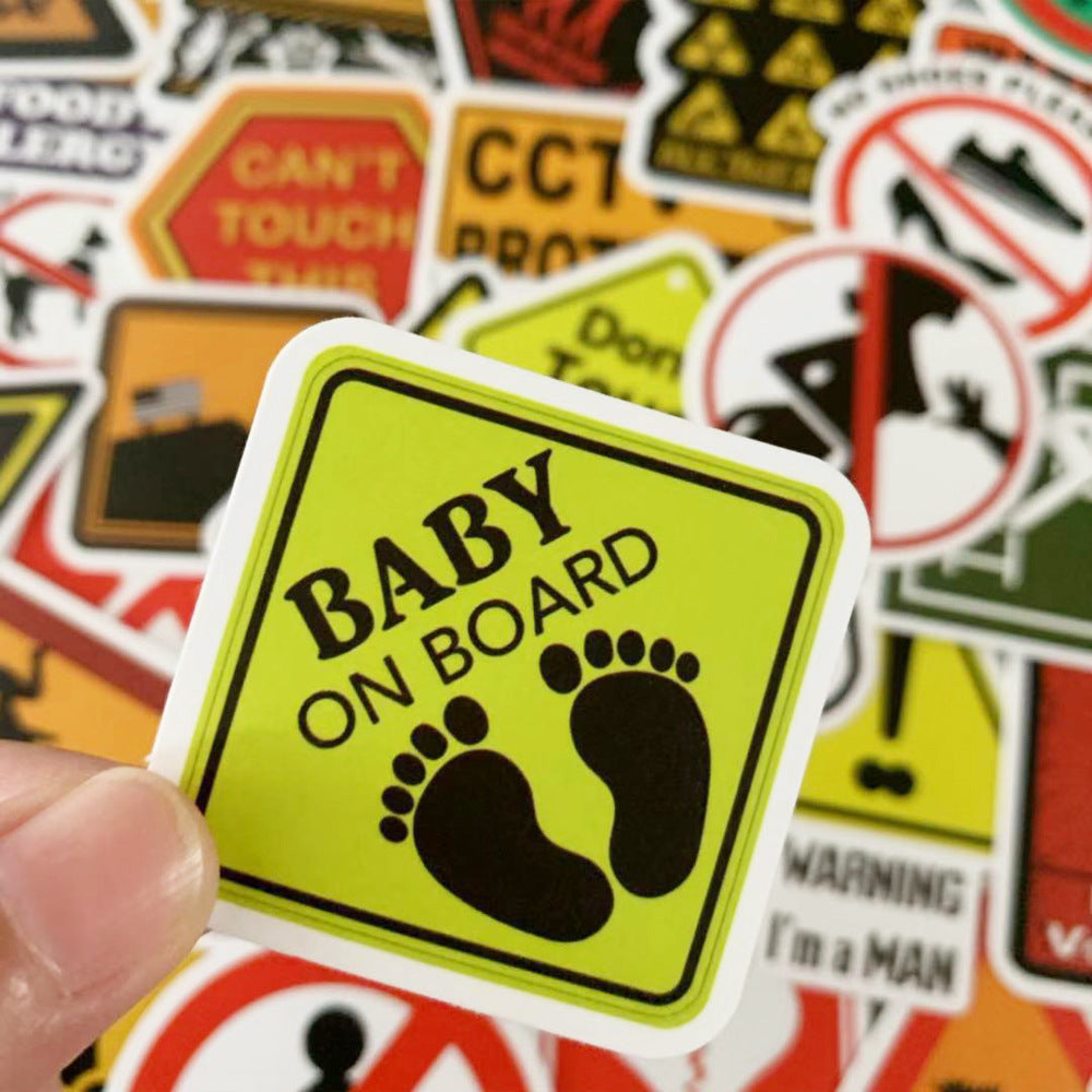 10/30/50PCS Warning Stickers Danger Banning Skateboard Fridge Guitar Laptop Motorcycle Travel Classic Toy Cool Decals Sticker