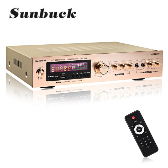 SUNBUCK 2000W 220V 110V bluetooth5.0 Audio Power Amplifier Home Theater amplificador Audio with Remote Control Support FM USB