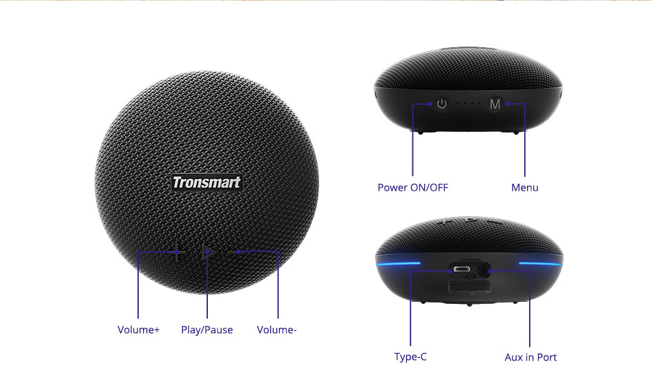 Tronsmart Splash 1 Bluetooth Speaker with True Wireless Stereo, Dual Drivers, IPX7 Waterproof, 24-hour Playtime Portable Speaker