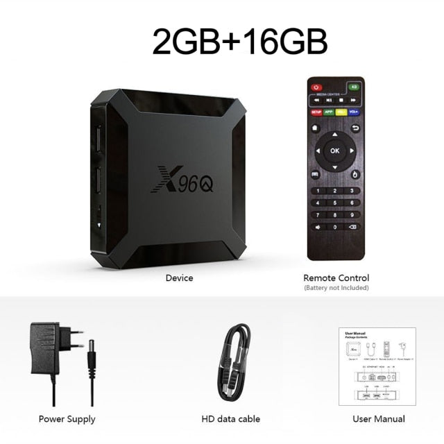 2021 TV Box Android 10 X96Q 4K 2.4G Wifi Allwinner H313 Quad Core Smart TV Box Media Player 16GB X96 Smart-tv Set-top Box