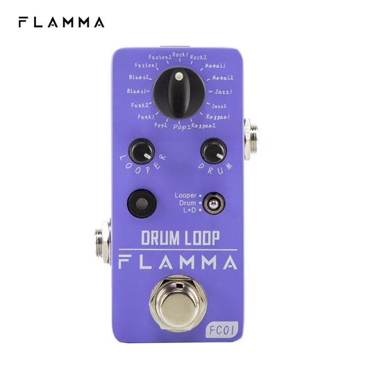 FLAMMA FC01 Drum Looper Pedal Guitar Drum Loop Effects Pedal With 20 Minutes Recording 16 Drum Grooves Tap Tempo