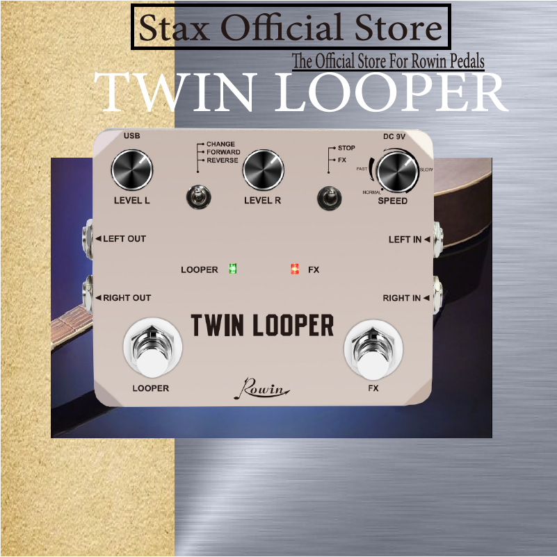 Rowin LTL-02 Twin Looper Pedal Upgrades Looper Pedals For Electric Guitar 10 Min Looping Unlimited Undo/Redo Function 11 Types