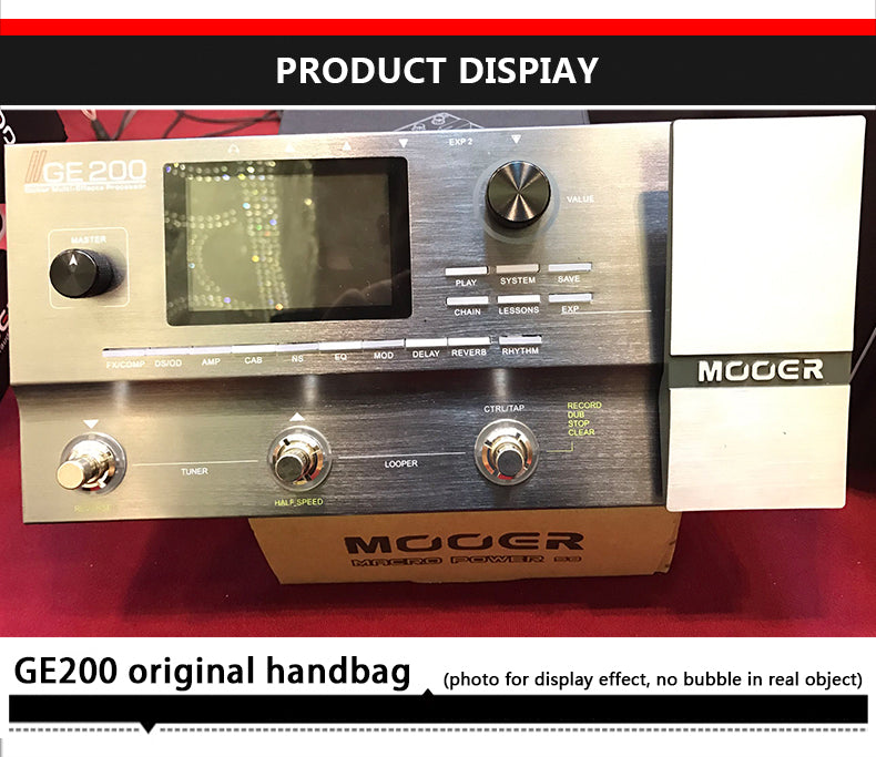 MOOER GE200 Amp Modelling Multi-effects Processor Digital Guitar Effect Pedal 55 Amplifier Models 70 Effects 52 Second Looper