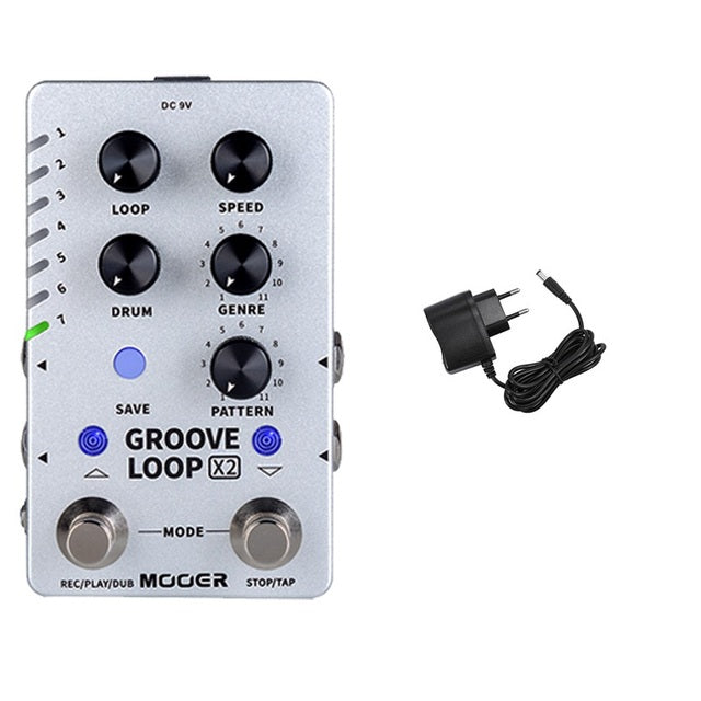 MOOER GROOVE LOOP X2 Stereo Drum Machine Phrase Looper Includes 11 Styles And 121 Rhythm drum Machine Guitar Accessories