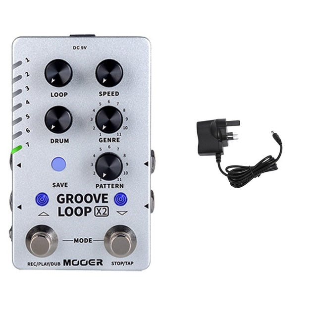 MOOER GROOVE LOOP X2 Stereo Drum Machine Phrase Looper Includes 11 Styles And 121 Rhythm drum Machine Guitar Accessories