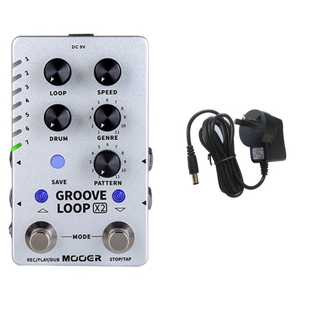 MOOER GROOVE LOOP X2 Stereo Drum Machine Phrase Looper Includes 11 Styles And 121 Rhythm drum Machine Guitar Accessories