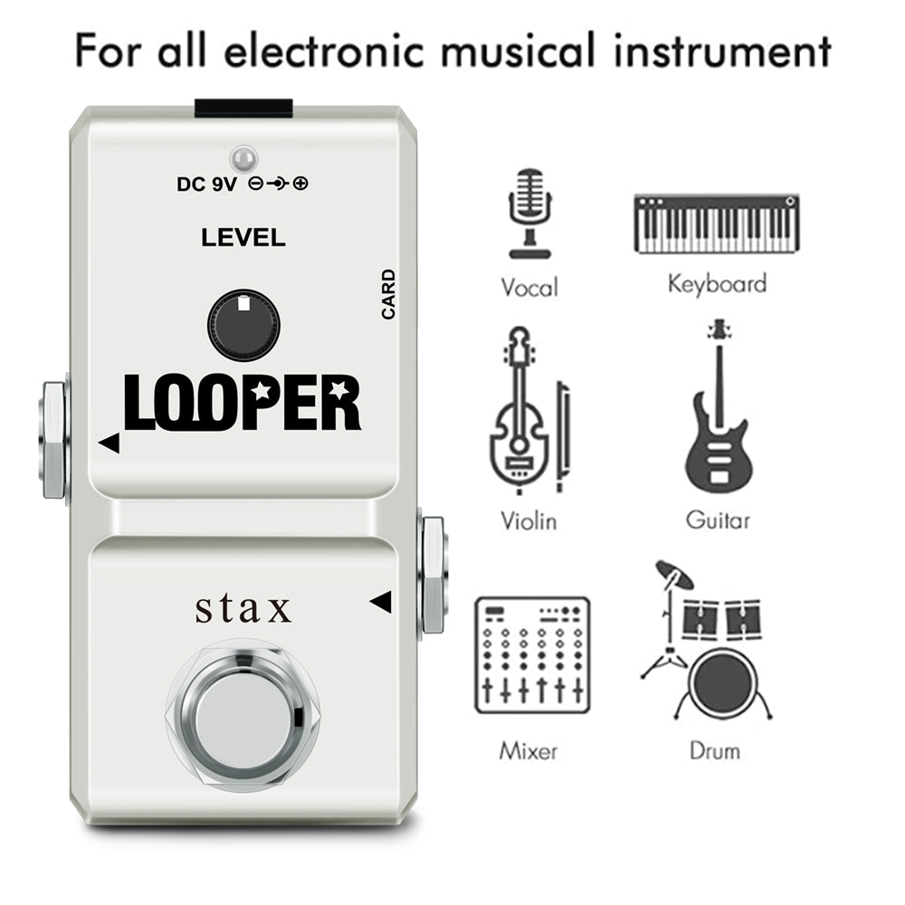 Stax LN-332A Guitar Mini Looper SD Memory Card Pedal Looper Effect Pedals For Electric Guitar 10 Min Recording