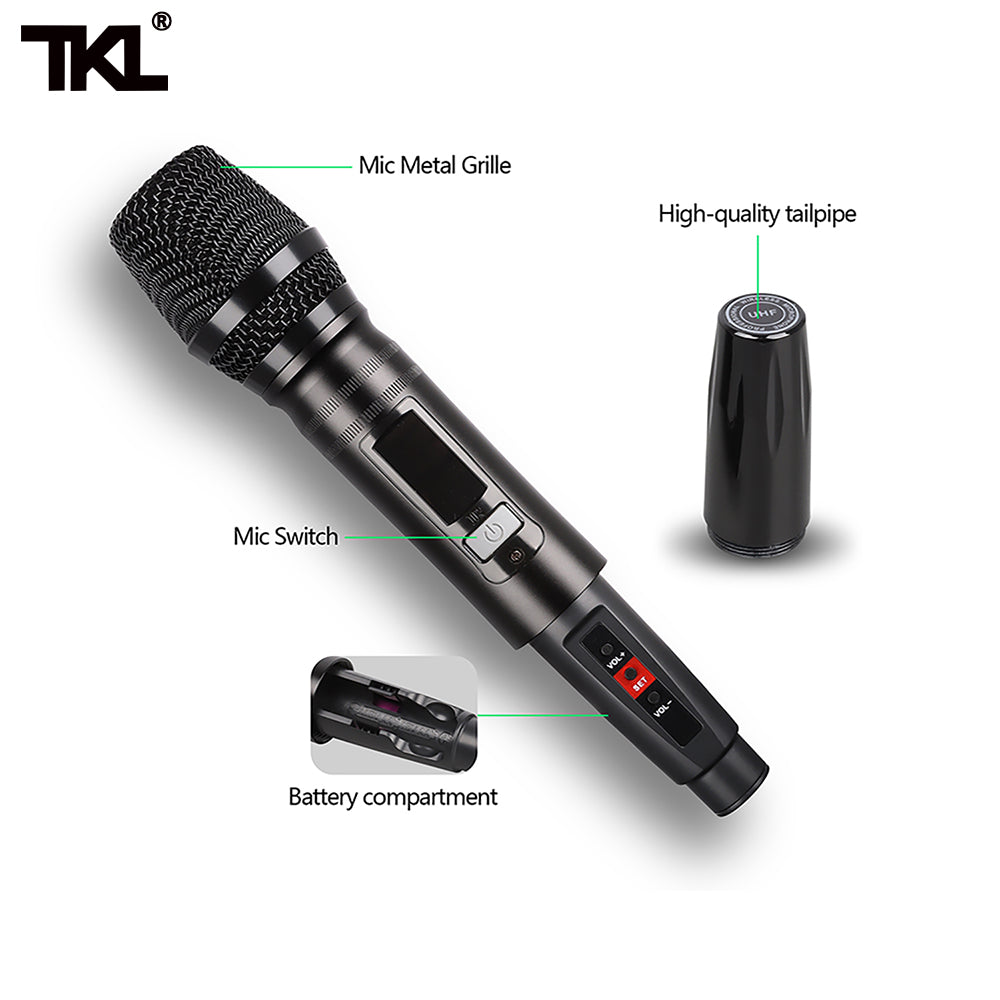 TKL Professional 4 Channel Wireless Microphone System For PA Speaker Home Karaok UHF Handheld Dynamic Mic Singing Party RU-80