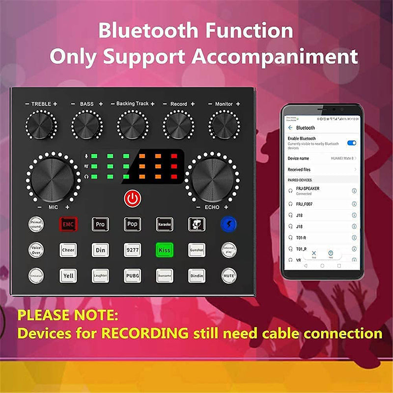 Audio Interface V8S Sound Card Kit Stereo Microphone Phantom Power Recording Sound Music Support Mainstream Live Software Mixer