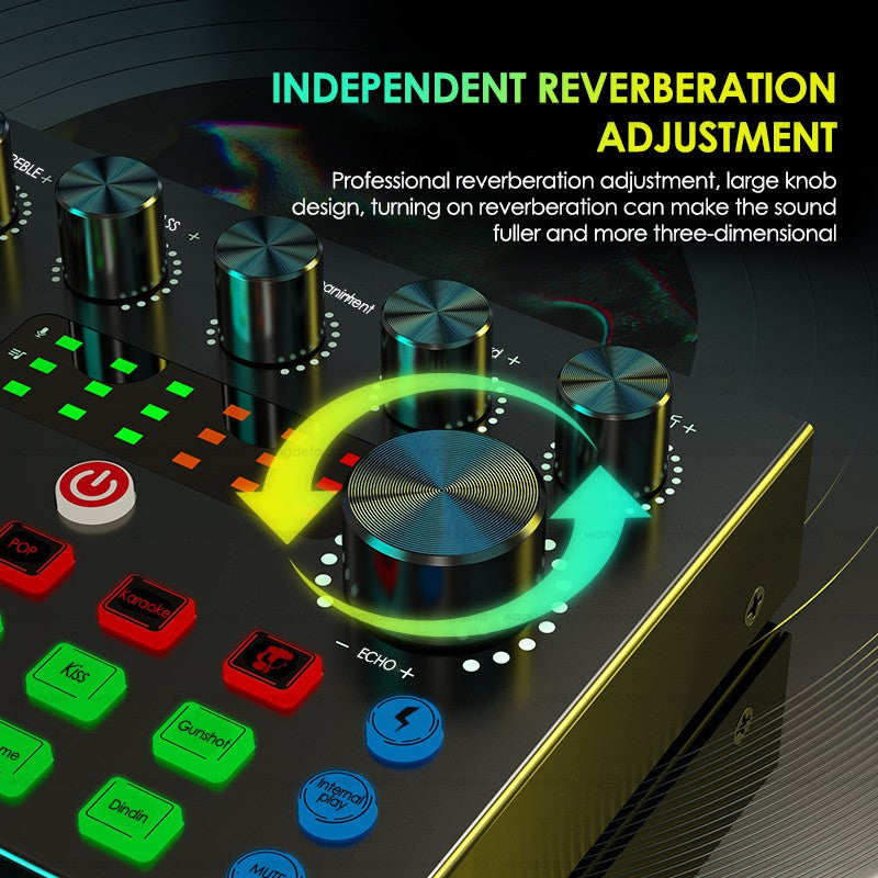 Audio Interface V8S Sound Card Kit Stereo Microphone Phantom Power Recording Sound Music Support Mainstream Live Software Mixer